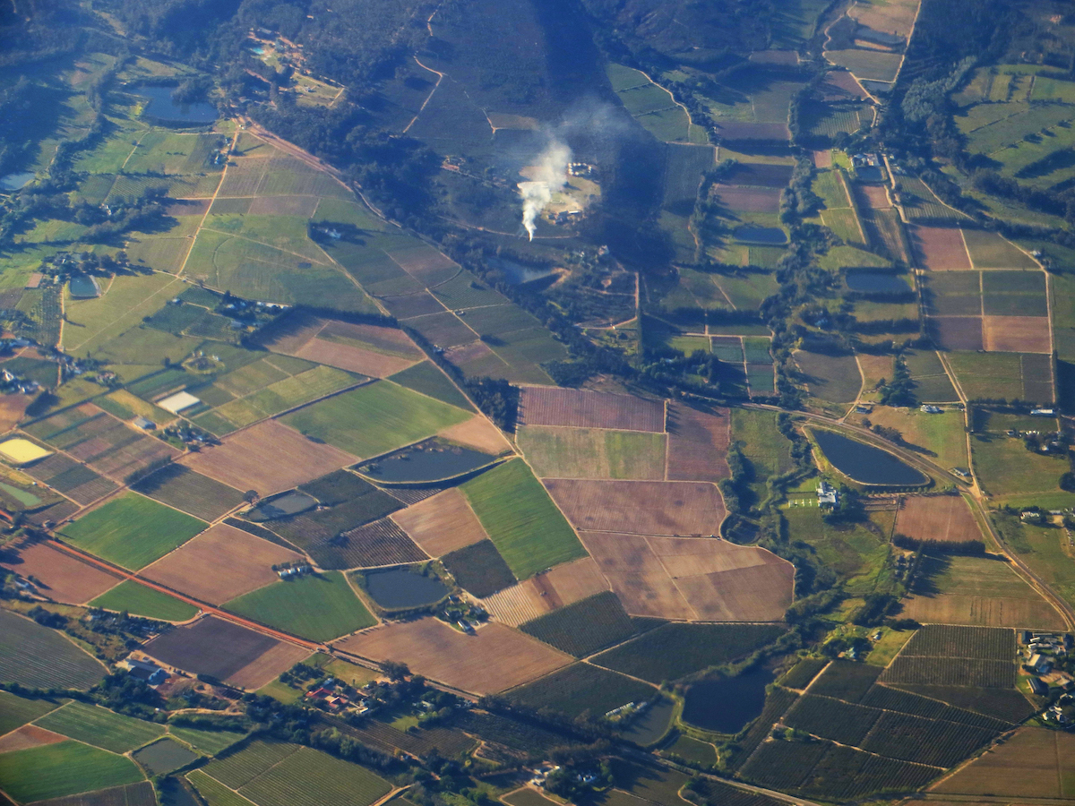 Overhead view of land in rural South Australia